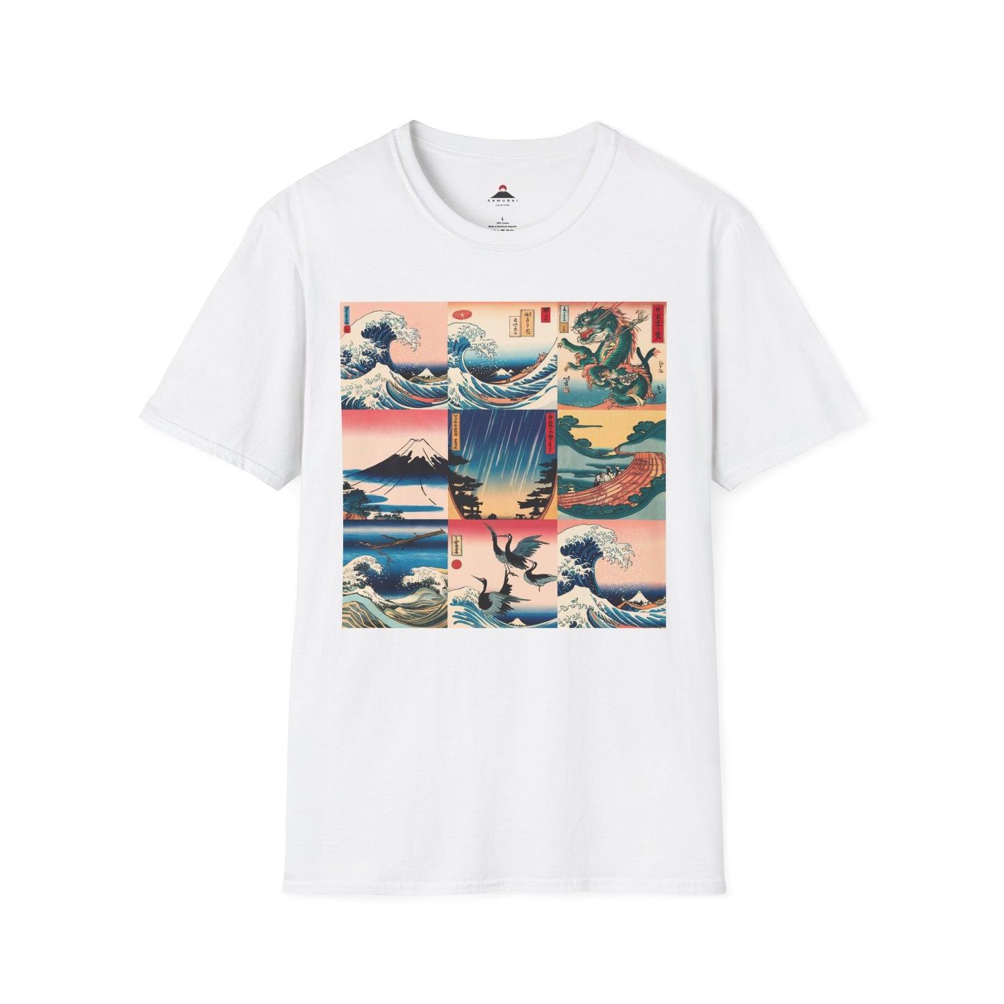 Hokusai Graphic Grid Tshirt