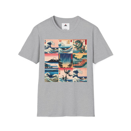 Hokusai Graphic Grid Tshirt