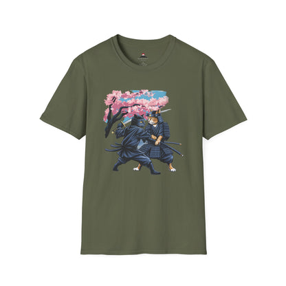 Samurai vs Ninja Cats T-Shirt