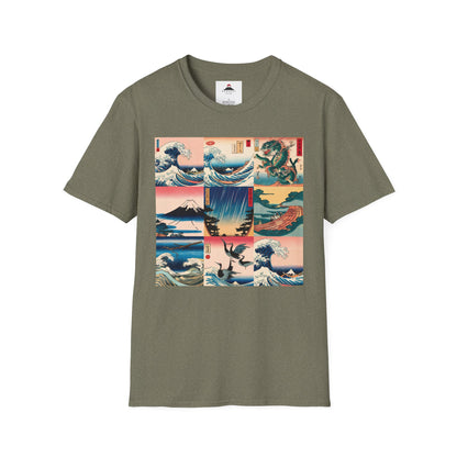 Hokusai Graphic Grid Tshirt