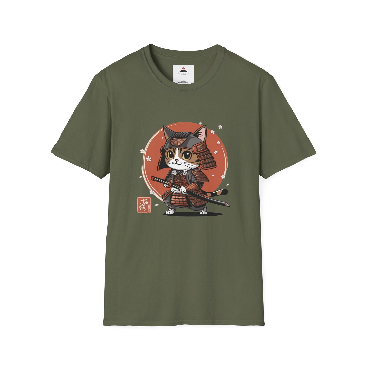 Samurai Cat with Katana Tshirt