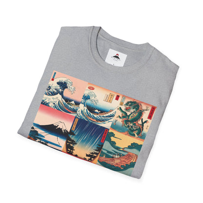 Hokusai Graphic Grid Tshirt