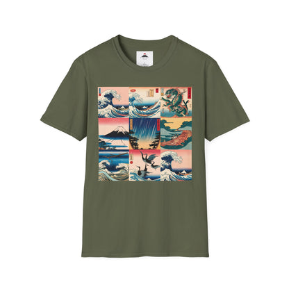 Hokusai Graphic Grid Tshirt