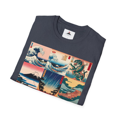 Hokusai Graphic Grid Tshirt