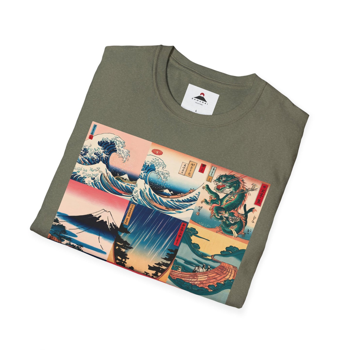 Hokusai Graphic Grid Tshirt